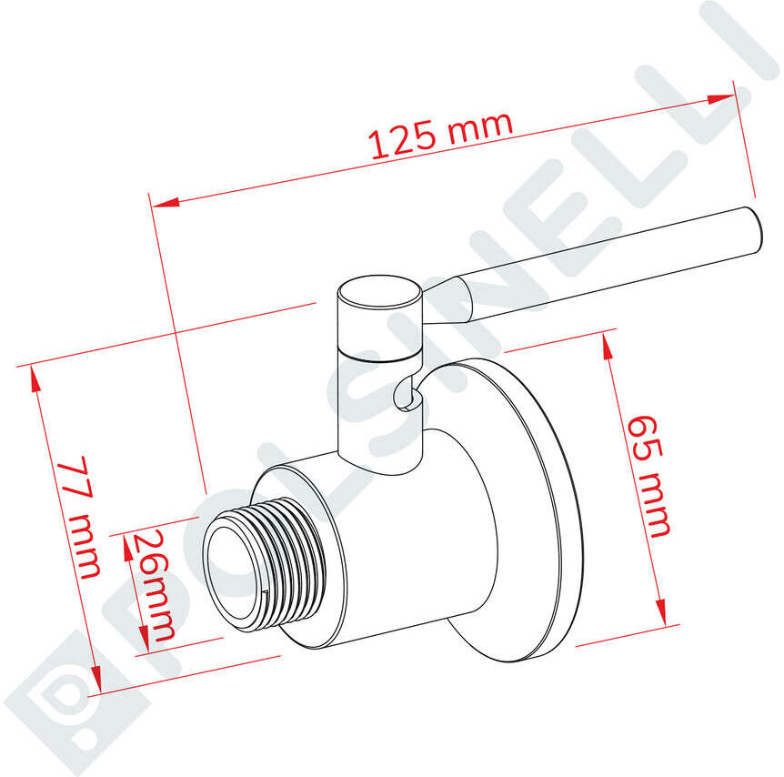 Polsinelli Vanne à boule Inox 3/4" M x Garolla 40