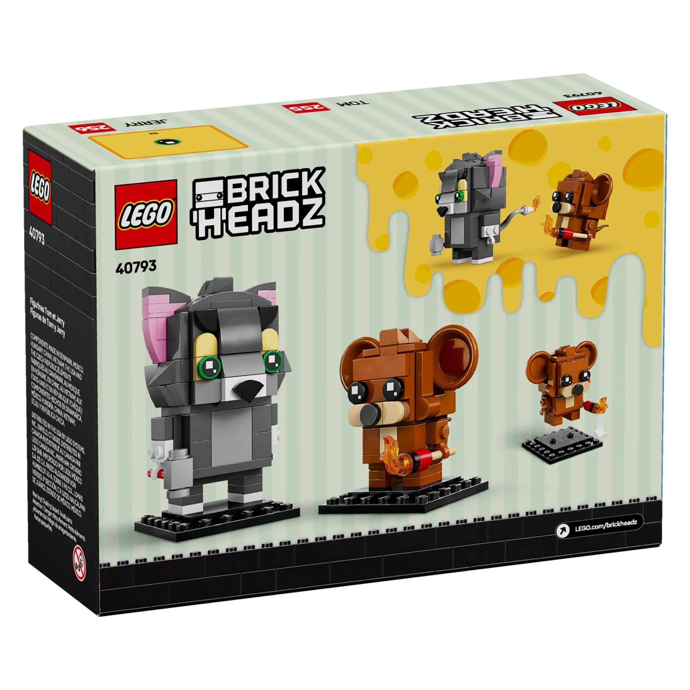 LEGO BrickHeadz Tom & Jerry - Lustige Sammlerfiguren aus der kultigen Cartoon-Serie - 40793 212 Teile (40793, LEGO Brickheadz) (40793)
