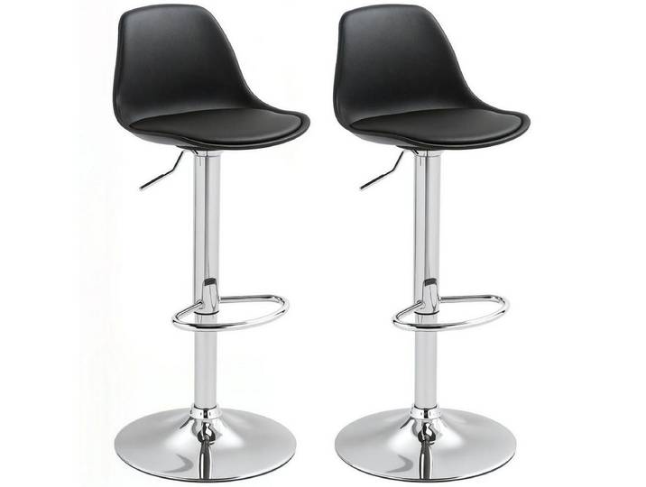 FELIXLEO Esszimmerstuhl 2er-Set Barhocker höhenverstellbar Schwarz (1 St)