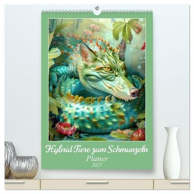 Hybrid Tiere zum Schmunzeln - Planer (hochwertiger Premium Wandkalender 2027 DIN A2 hoch), Kunstdruck in Hochglanz