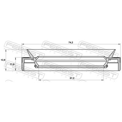 FEBEST Wellendichtring, Differential 95mes52741214r hintere Gelenkwelle an für GM