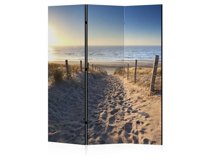 LUMASOUL Paravent Raumteiler Innen einseitig Bedruckt 135x172 cm Landschaft 3 teilig Dekorativ, Shoji-Stil, faltbar, freistehend, als Sichtschutz für Wohnräume Strand