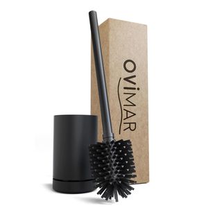 ovimar WC-Bürste Hugla, schwarz matt, mit Silikonborsten & Edelstahl-Bürstenhalter
