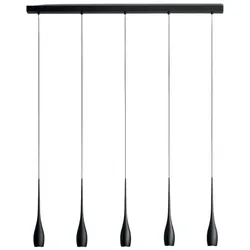 Coco Pendelleuchte Schwarz, 5 x 7,5 W integrierte LEDs, 3270 lm, 3000 K, dimmbar, Phasenanschnitt, Metallrahmen - Modernes Design