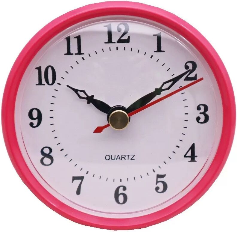 INF Mouvement d'horloge à cadre rose, cadran blanc et chiffres arabes noirs