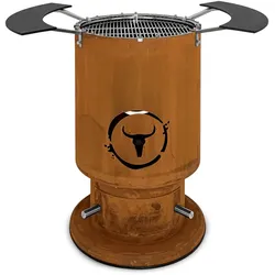 Moesta Bandit 2.0 - corten inkl. Grillrost + 2 Ablagen oben schwarz