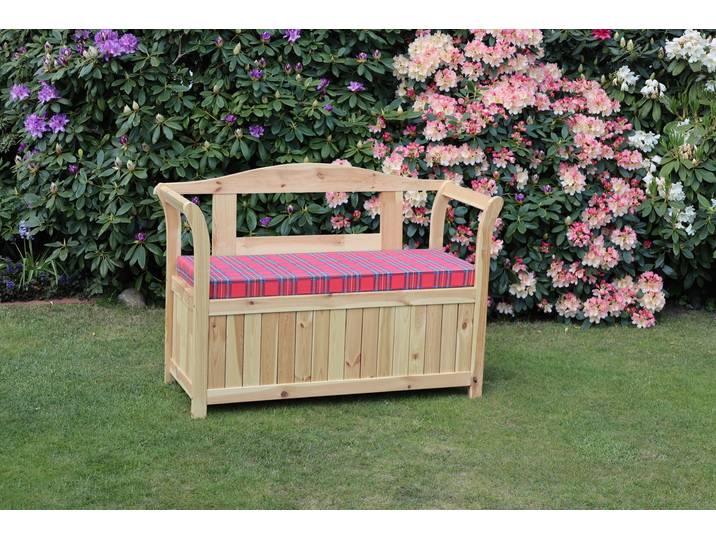 Gartenbank PROMADINO, braun, B:130cm H:93cm T:50cm, Massivholz, Sitzbänke, Gartenbank