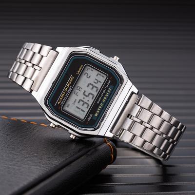Modern Mode Marketplace Luxury Mens LED Digital Stainless Steel Business Watch silver