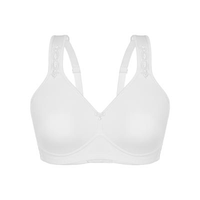 Bügelloser BH SASSA "Soft BH BEAUTIFUL EMBROIDERY", Damen, Gr. 75, Cup D, weiß, BHs