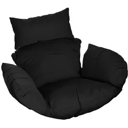 Home Deluxe Polyrattan Hängesessel CIELO - Schwarz nur Kissen