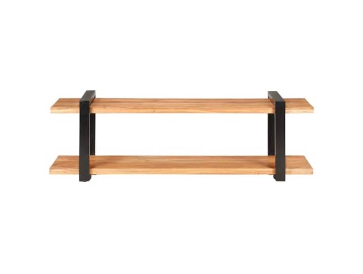 GKHPYURE TV-Schrank 130 x 40 x 40 cm aus massivem Akazienholz Massives Akazienholz, Beine aus lackiertem Eisen, untere Ablage, Industriestil, Mehrzweckgebrauch