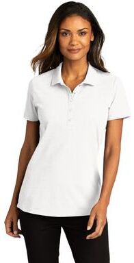 Port Authority LK810 Women's SuperPro React Polo Shirt in White size 4XL   Polyester Blend