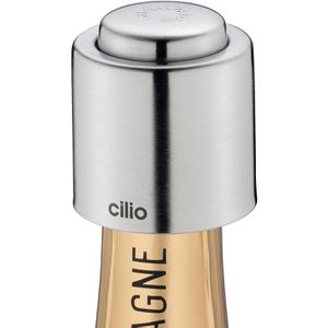 cilio Weinverschluss 300888, Edelstahl, silber, luftdicht