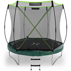 KINETIC SPORTS Trampolin Federlos-Design 'Bungee Safety Elite' - Outdoor Gartentrampolin für Kinder   Dunkelgrün Ø 244 cm Ø 244 cm
