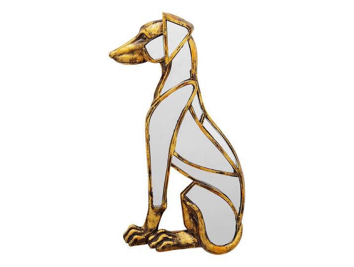 home24 Wandspiegel Dog 24 x 38 x 3cm goud/goud Polyresin Spiegelglas 24 x 38 x 3cm