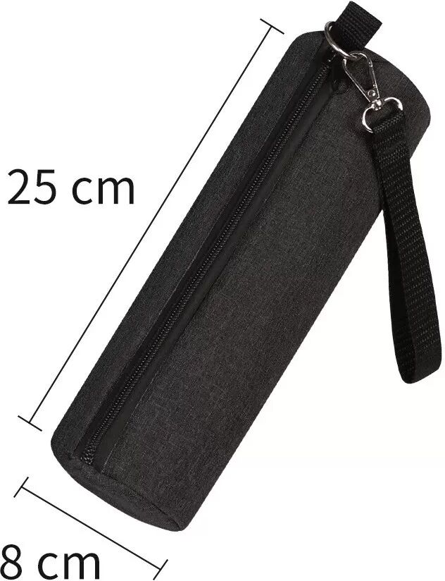 INF Isolierte Getränkedose Kühltasche, zylindrische Thermo Kühltasche für Bier, Getränke und Limonade Schwarz