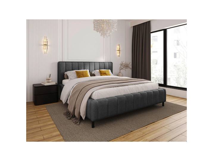 Carryhome Polsterbett, Anthrazit, Metall, Hainbuche, Schichtholz, 140x200 cm, In verschiedenen Grössen erhältlich, Schlafzimmer, Bett, Polsterbetten