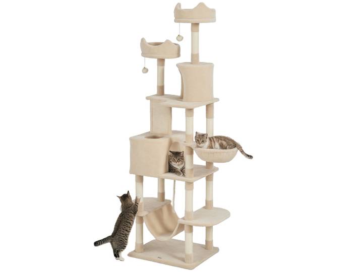 Pawhut Grand arbre à gratter pour chat hauteur 206 cm avec hamacs