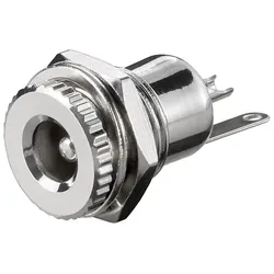DC-Einbaubuchse für Hohlstecker 5,5x2,5mm, Metallausführung - Lötanschluss