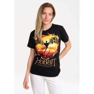T-Shirt LOGOSHIRT "Hobbit - I Am Fire I Am Death", Damen, Gr. XXL, schwarz, 100% Baumwolle, bedruckt, normal, Rundhals, Shirts T-Shirt, mit lizenziertem Print