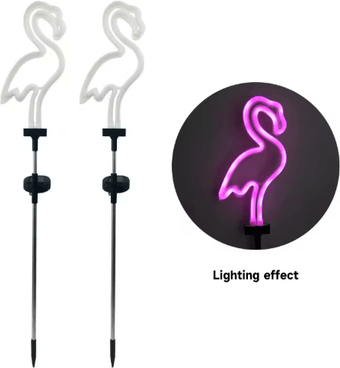 Inspire Picks Solar Flamingo Garden Light Waterproof LED Stake Pathway Decor c 2pcs