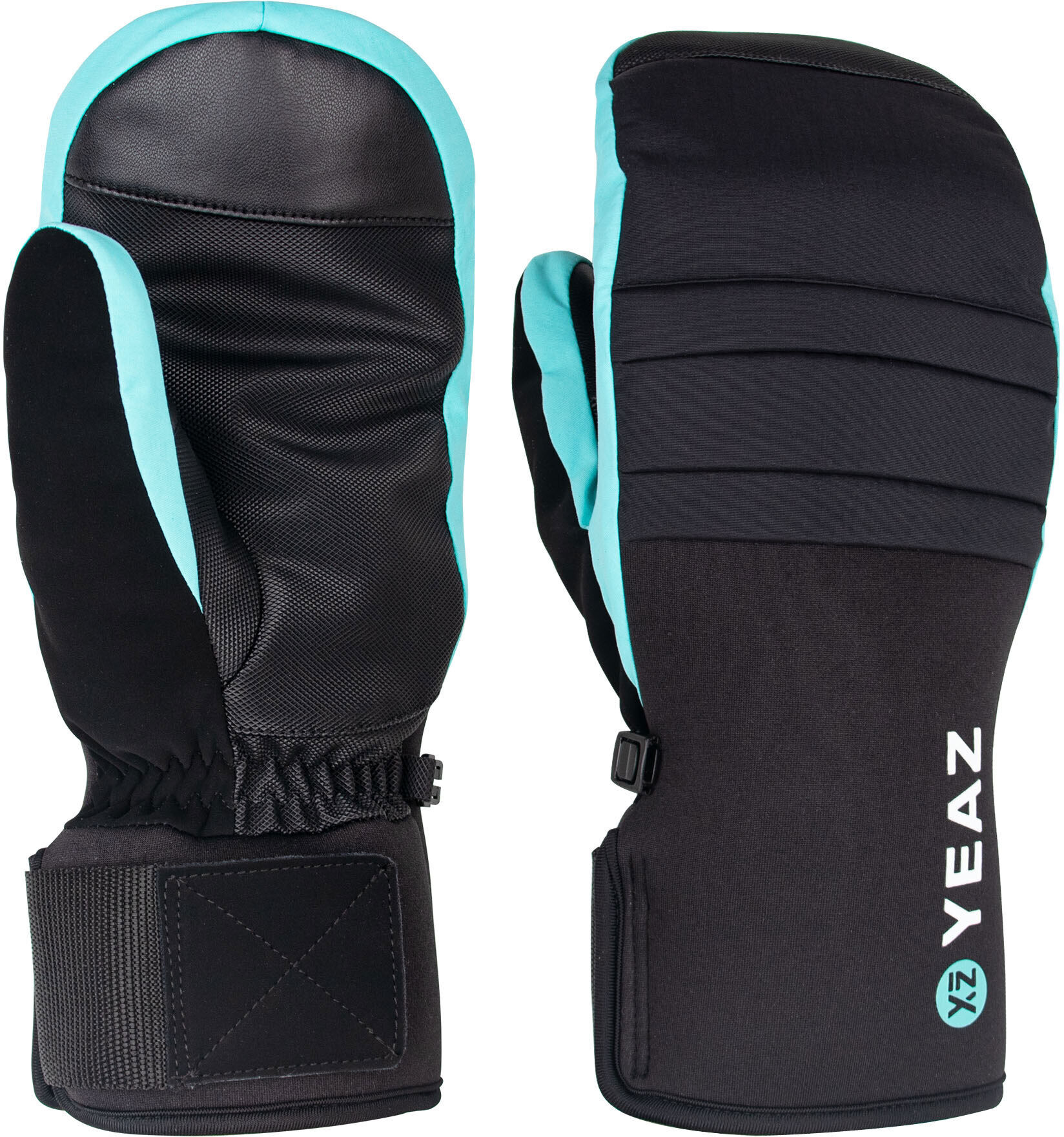 Skihandschuhe YEAZ "Fausthandschuhe POW" Gr. 7, blau, Handschuhe, 7, Obermaterial: 65% Nylon NY. 35% Polyester PES., Skihandschuhe