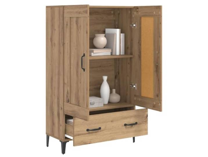 KTHLBRH Sideboard Eiche Handwerk 70 x 31 x 115 cm Technisches Holz, 1 Schublade, 1 Einlegeboden, reversible Tür, Montage erforderlich
