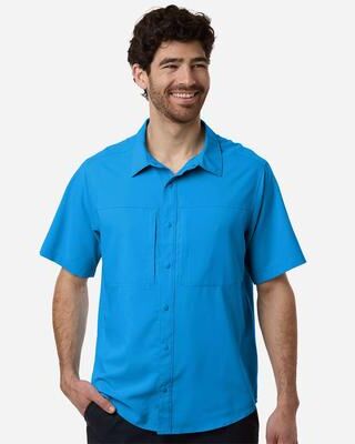 CORE365 CE520 Men's UltraUVP Shoreline Short Sleeve Staff Shirt in Electric Blue size Large