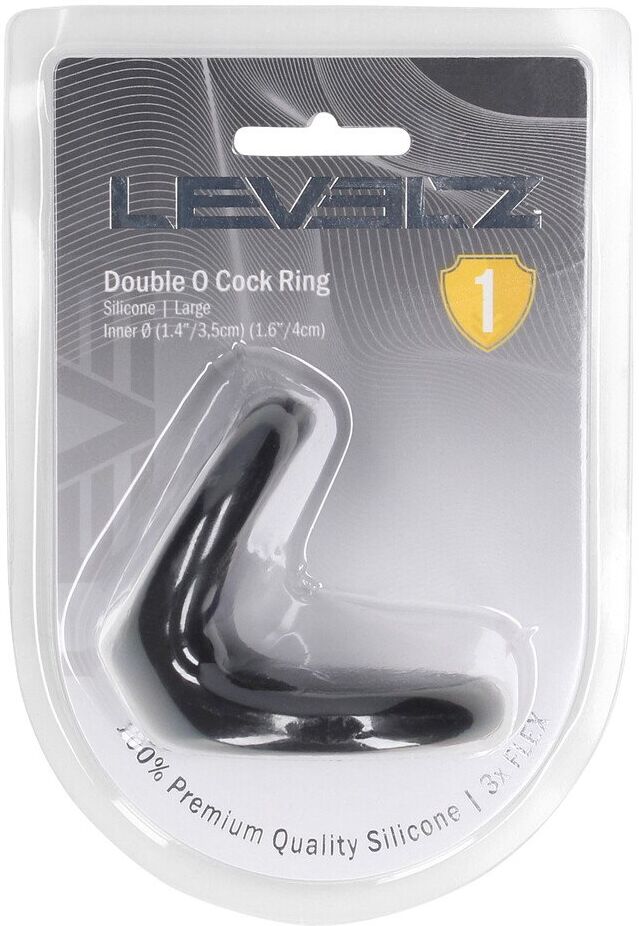 Levelz Double O Cockring en Silicone - L - Noir