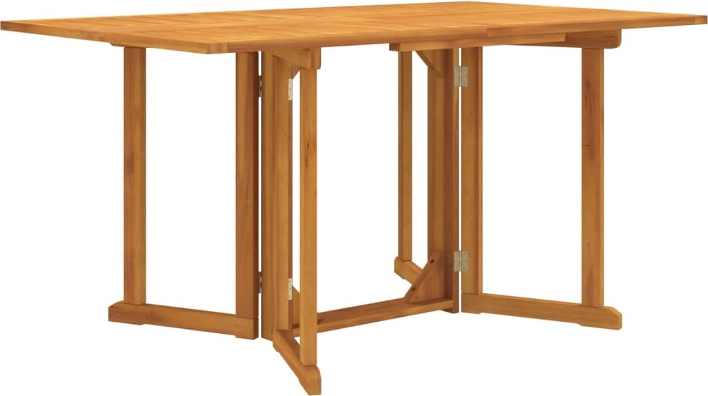 Gartentisch Klappbar, Massivholz Teak, für Outdoor & Küche, 150x90x75 cm, Butterfly