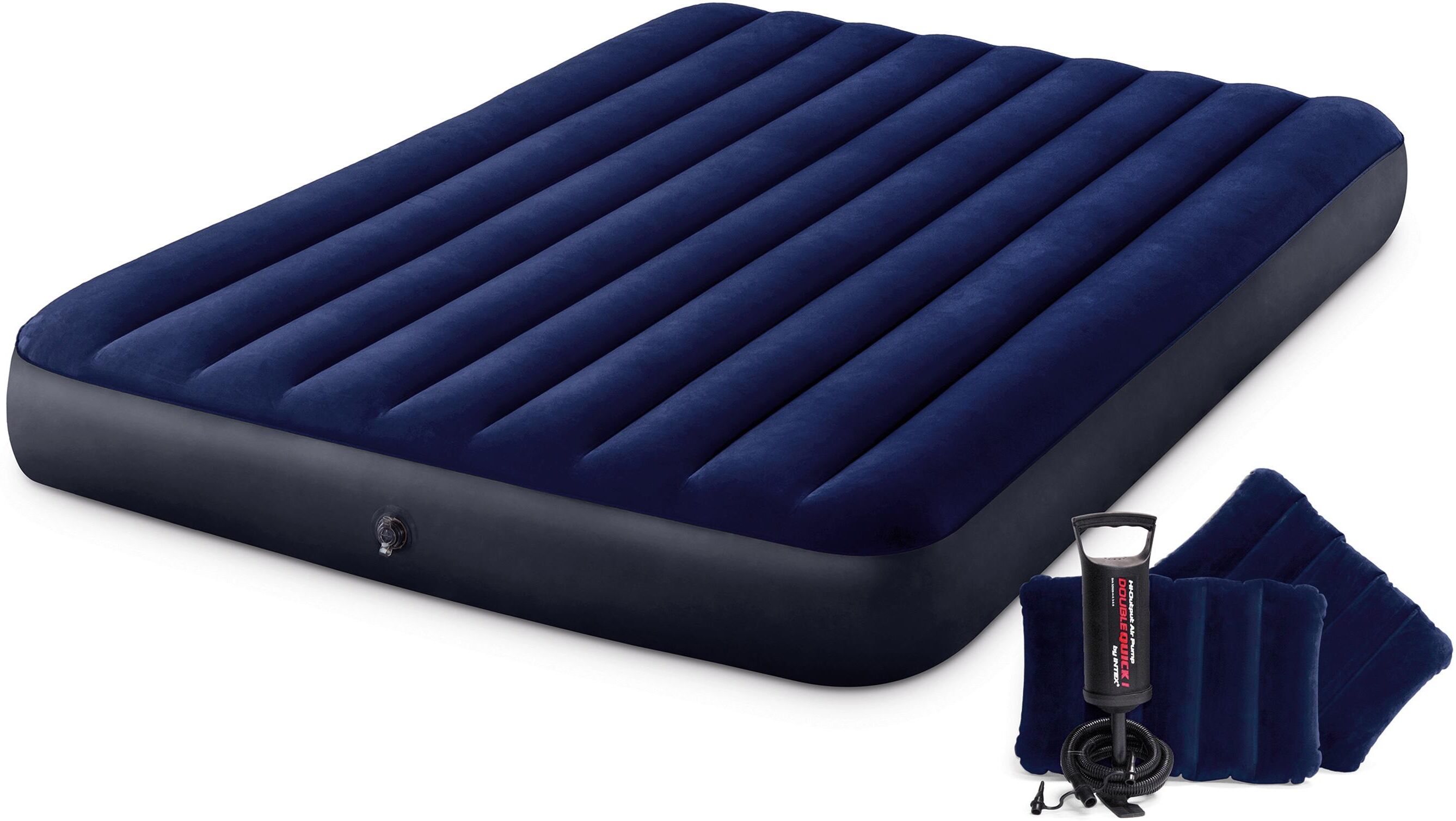 Luftbett INTEX "DURA-BEAM Classic Downy Airbed-Set", blau, Luftbetten, B/H/L: 152cm x 22cm x 203cm, Vinyl, Luftbett, B:152cm H:22cm L:203cm blau B/H/L: 152cm x 22cm x 203cm