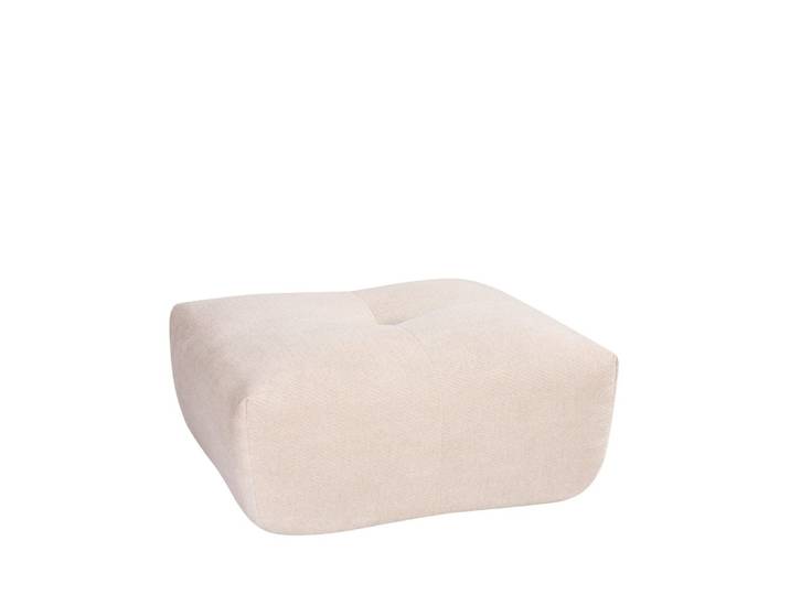 Pouf repose-pieds compressé en tissu - beige