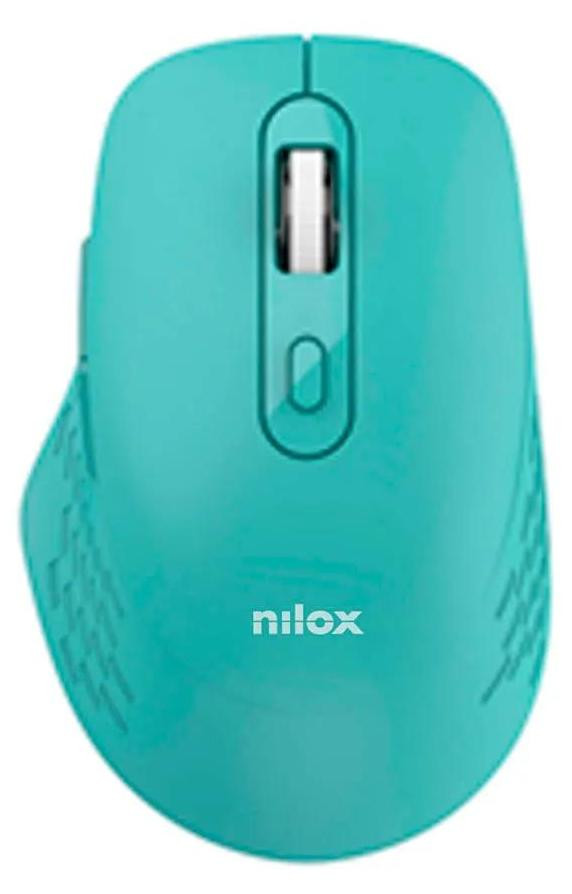 Nilox RATON DUAL WIRELESS optische muis, 1600 DPI, Bluetooth + USB Type-A, groen/azuurblauw