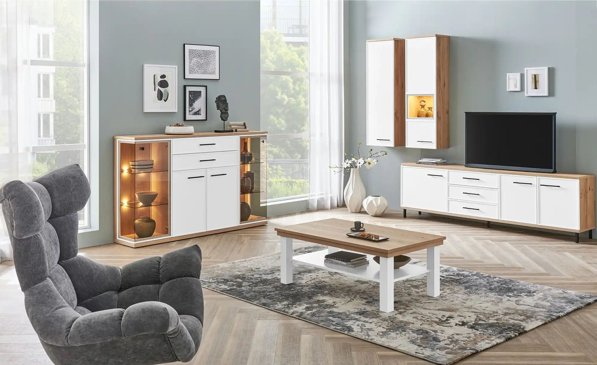 Wohnwert LED-Beleuchtung  Carré ¦ silber