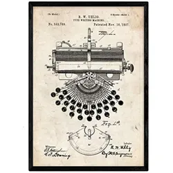 POSTER Schreibmaschine Patent A3 Rahmenlos