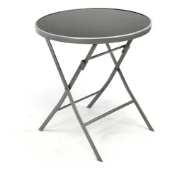 VCM Klapptisch   Glastisch   Stehtisch braun   klappbar Bistrotisch   Bartisch   Terrassentisch   Ø 70cm