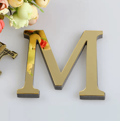 Inspire Curations Gold Mirror Alphabet Wall Stickers 3D Acrylic Letter DIY Decor For Bedroom & Events and gold 10cm
