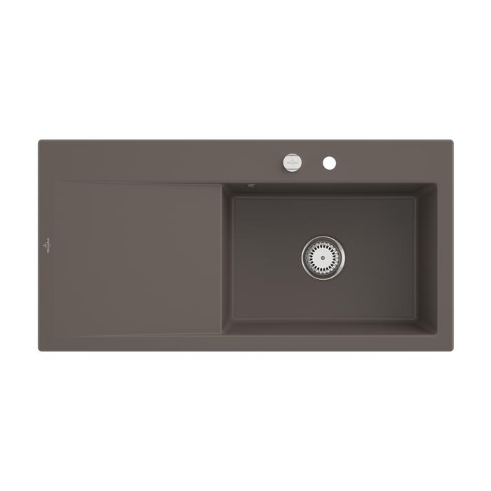 Villeroy und Boch Subway Style 60 Subway Spüle 336102TR Becken rechts, Ablaufgarnitur mit Excenterbetätigung, 1000 x 510 mm, Timber