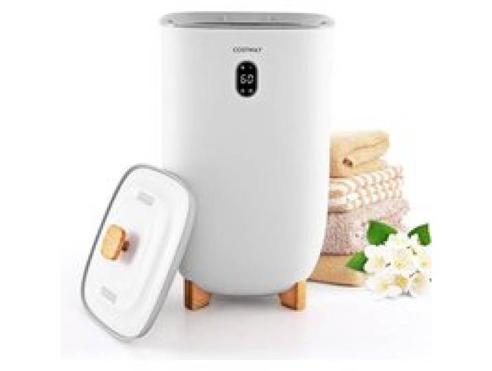 GOPLUS Grand Chauffe Serviettes Esthetique 35L avec Chauffage PTC & Support pour Disque Parfumé Minuterie et Arrêt Automatique