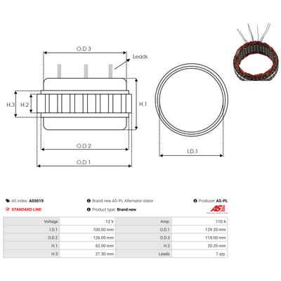 AS-PL Stator, Generator AS5019