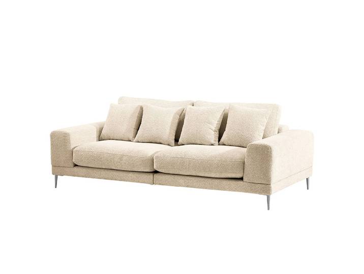 Canapé 3 places Kelson Beige/Beige Bouclè Abby 243 x 92 x 103cm Moderne
