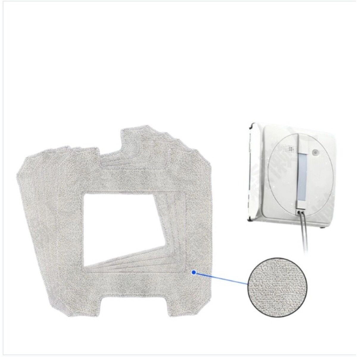 INF Mikrofaser-Reinigungspads (4er-Pack) kompatibel mit Ecovacs Winbot MINI 2, Air 2, ONE Pro und ONE 2 – Grau