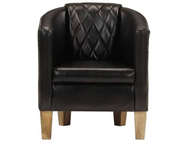 KTHLBRH Sessel Cabriolet schwarz aus echtem Leder, Mangoholz, 58 x 54 x 70 Leicht zu reinigendes Leder, Massivholzrahmen, dicke Polsterung, Schacht-Design, Tragkraft 110 kg, Montage