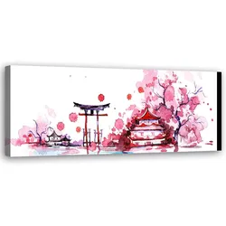 WANDBILD japanische landschaft aquarell
