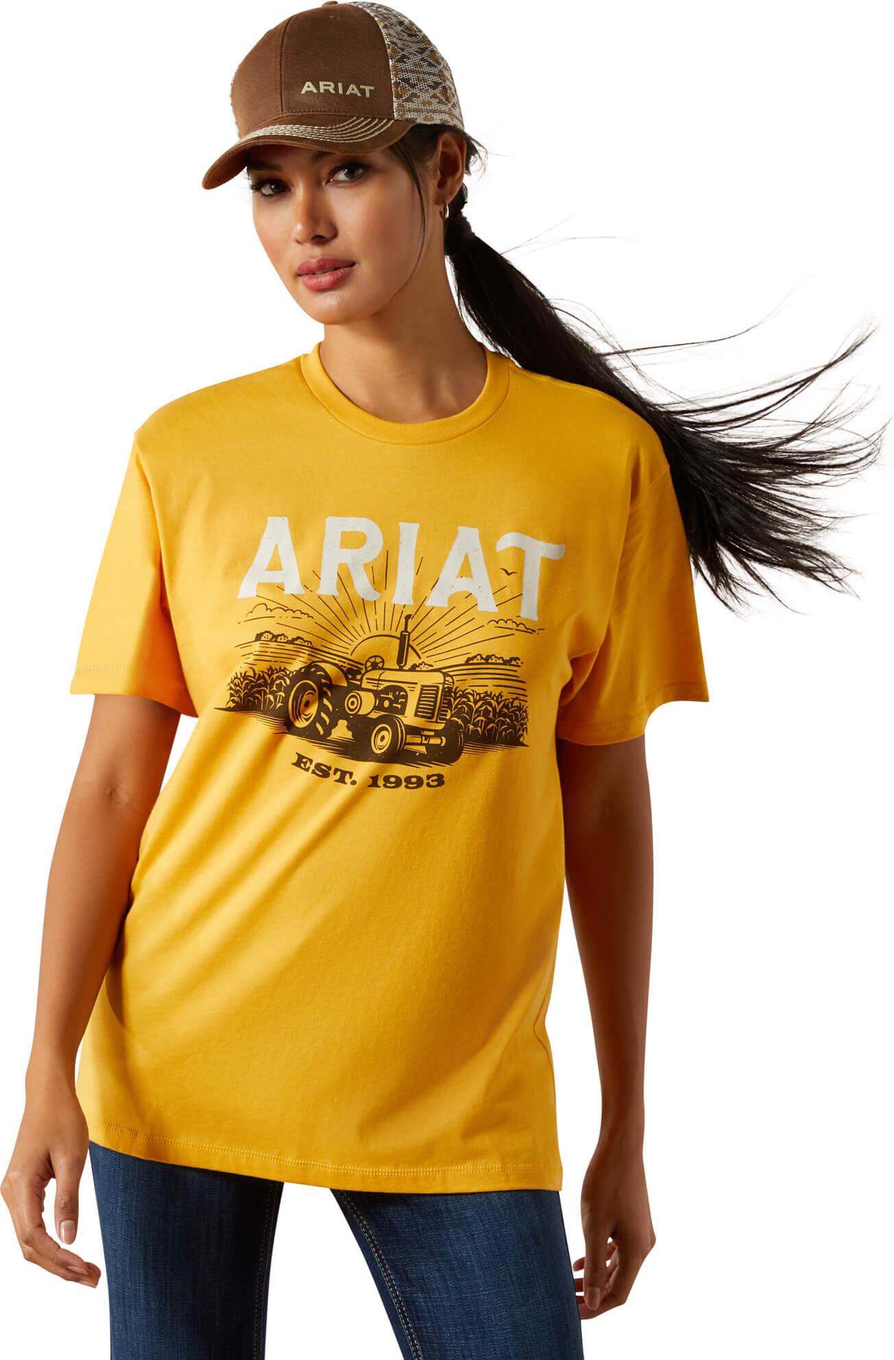 Women's Keep it Rural T-Shirt in Mustard Cotton, Size: 2XL by Ariat