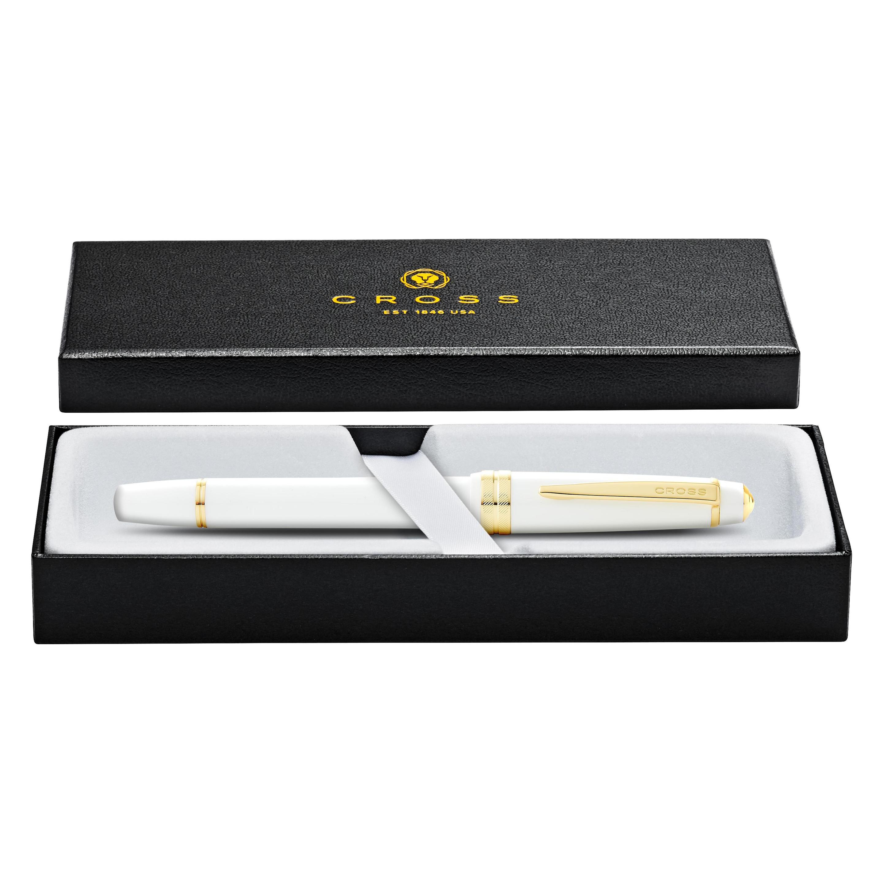 Cross Füllfederhalter Bailey Light Weiss/Gold, Fein, in Geschenkbox (1x) (AT0746-10FF-CR)