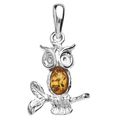 Kettenanhänger OSTSEE-SCHMUCK "Ostsee-Schmuck Anhänger Eule Anhänger Eule", weiß, Schmuckanhänger, Damen, 26 x 15mm, Silber 925 (Sterlingsilber), 2 g, Kettenanhänger