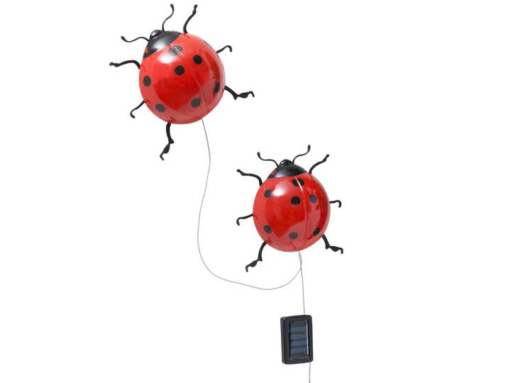 Solar-Marienkäfer mit LED Beleuchtung, 2er Set