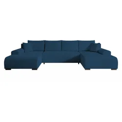 WOHNLANDSCHAFT Nelly U mit Bettkasten und Schlaffunktion, Cordstoff in U-Form