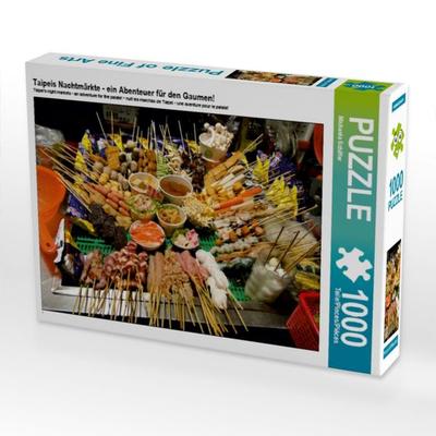 CALVENDO Puzzle Taipeis Nachtmärkte - ein Abenteuer für den Gaumen! | 1000 Teile Lege-Größe 64x48cm Foto-Puzzle für glückliche Stunden